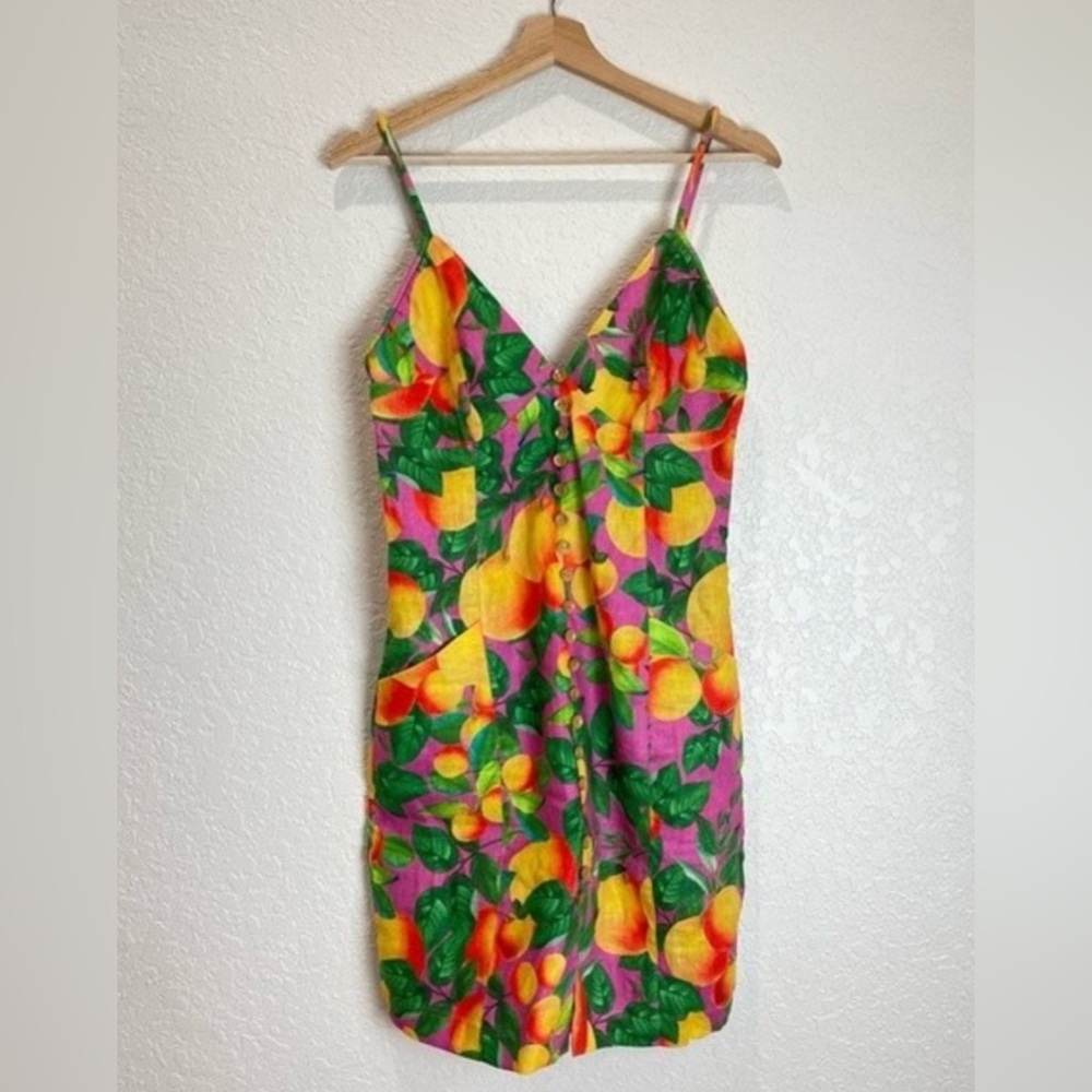 Farm Rio Linen Dress - Bright Fruit